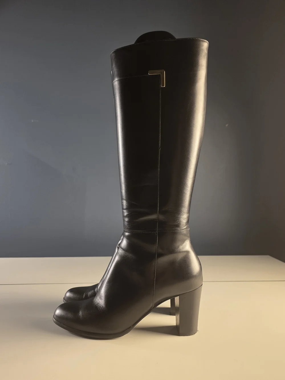 Gino Rossi Black Leather Knee High Boots EU 40